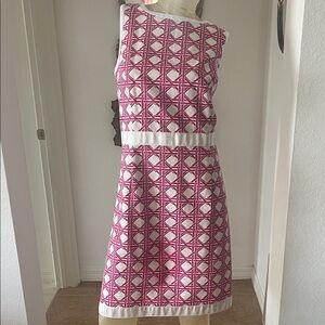 346 Brooks Brothers Pink Geometric Pattern Dress